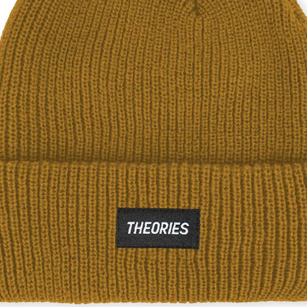 Theories Of Atlantis Stamp Label Rib Knit Beanie - Mustard