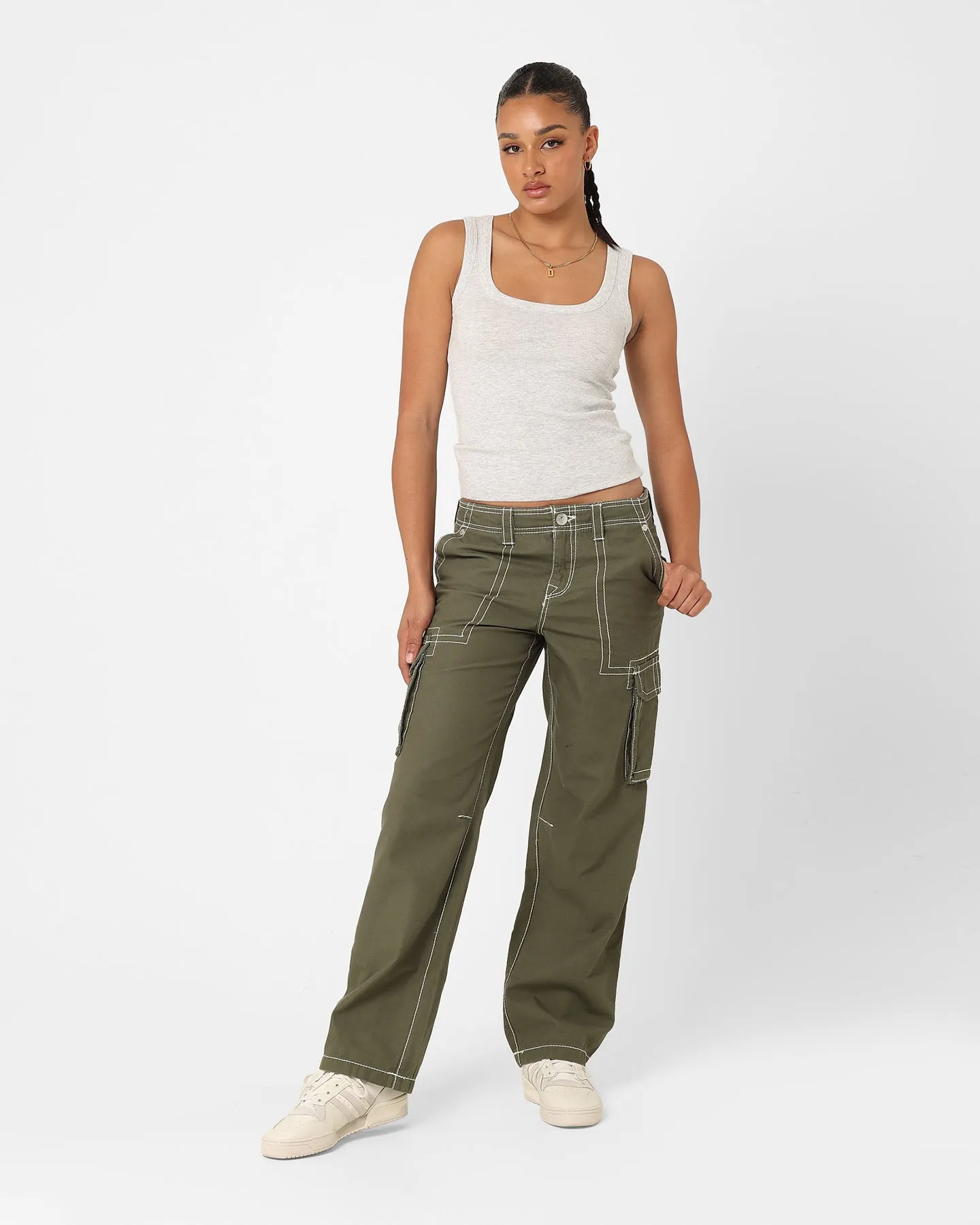 True Religion Women's Big T Cargo Pants Kalamata