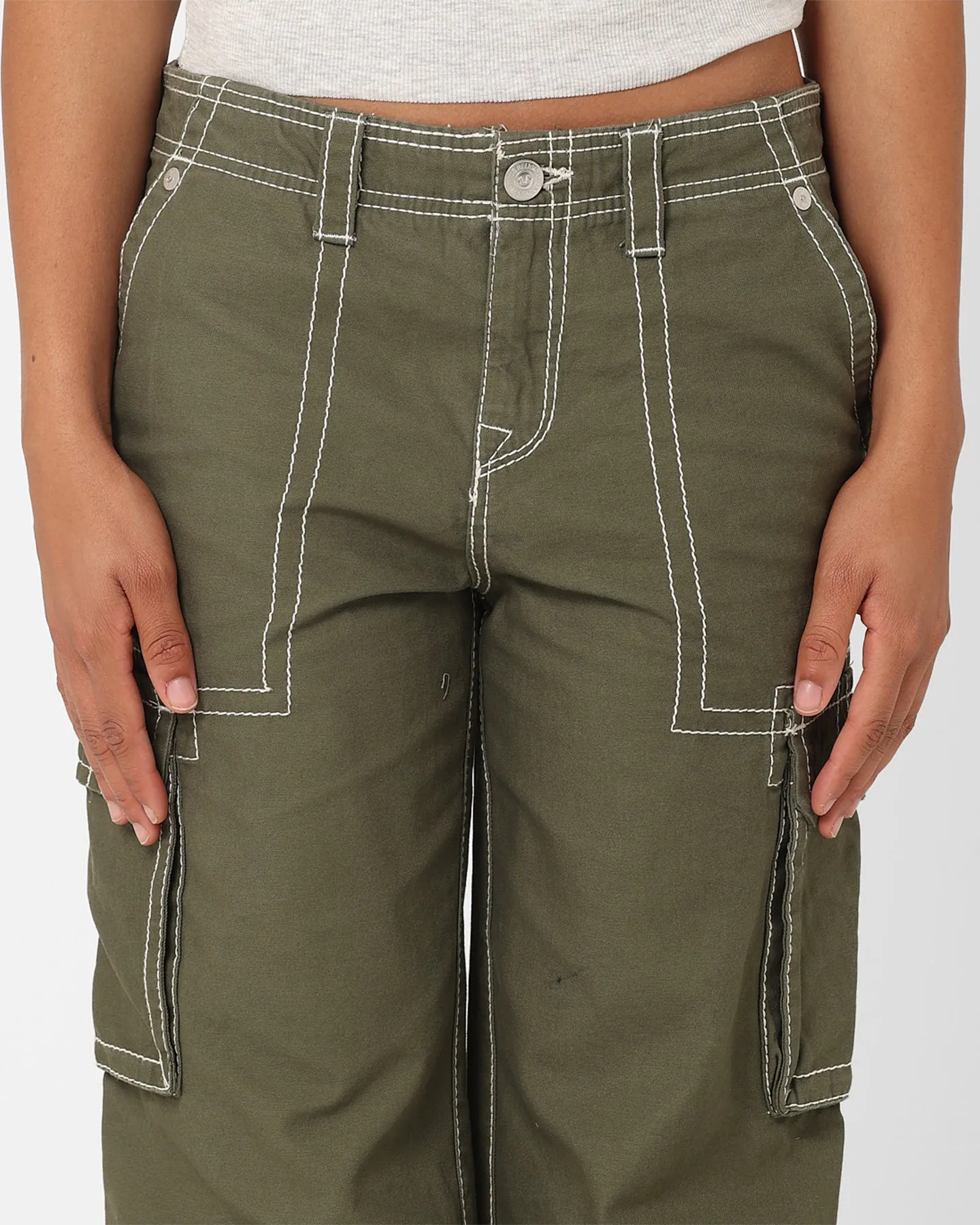 True Religion Women's Big T Cargo Pants Kalamata