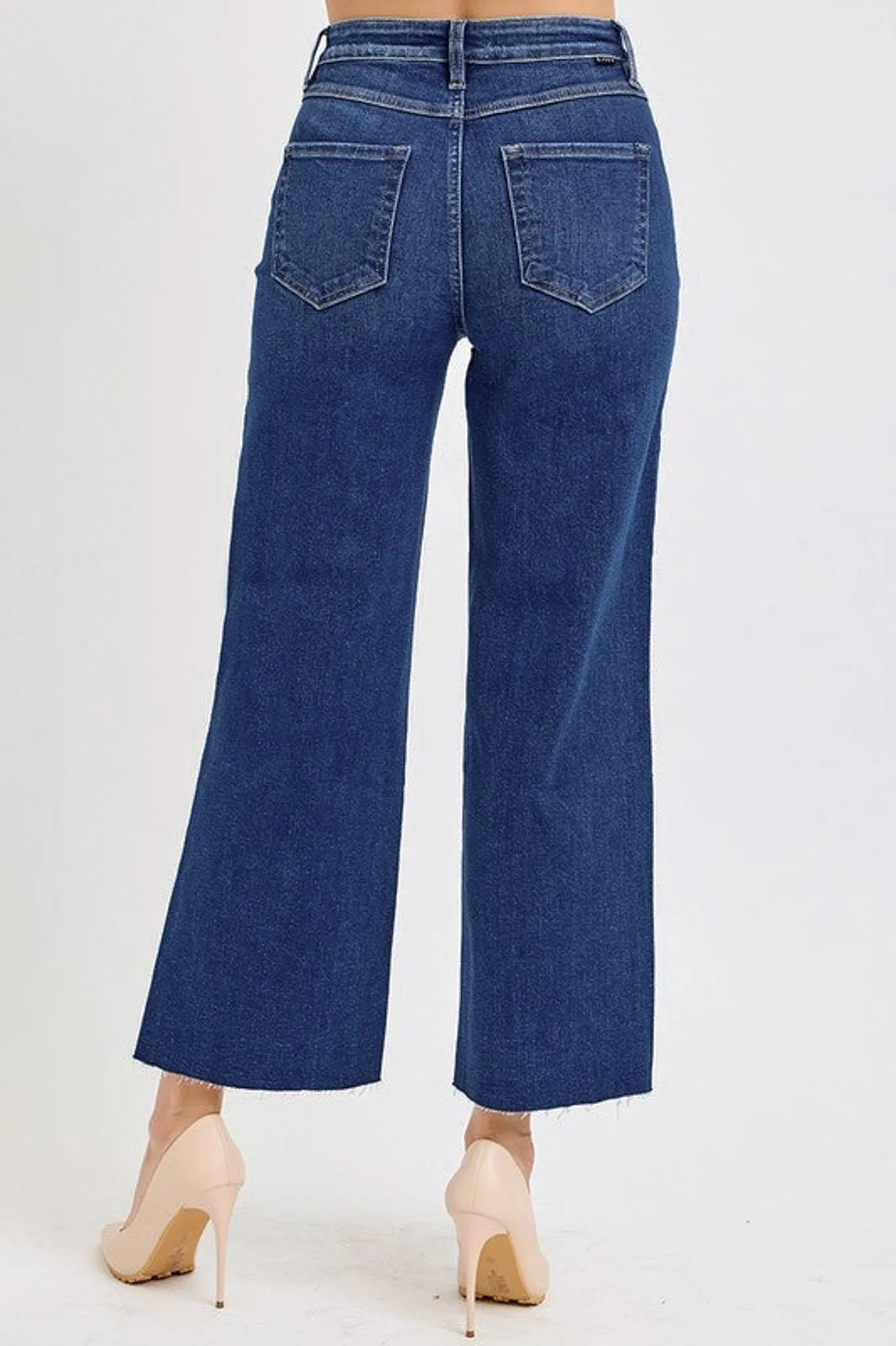 Tummy Control Dark Wash Cropped Jeans