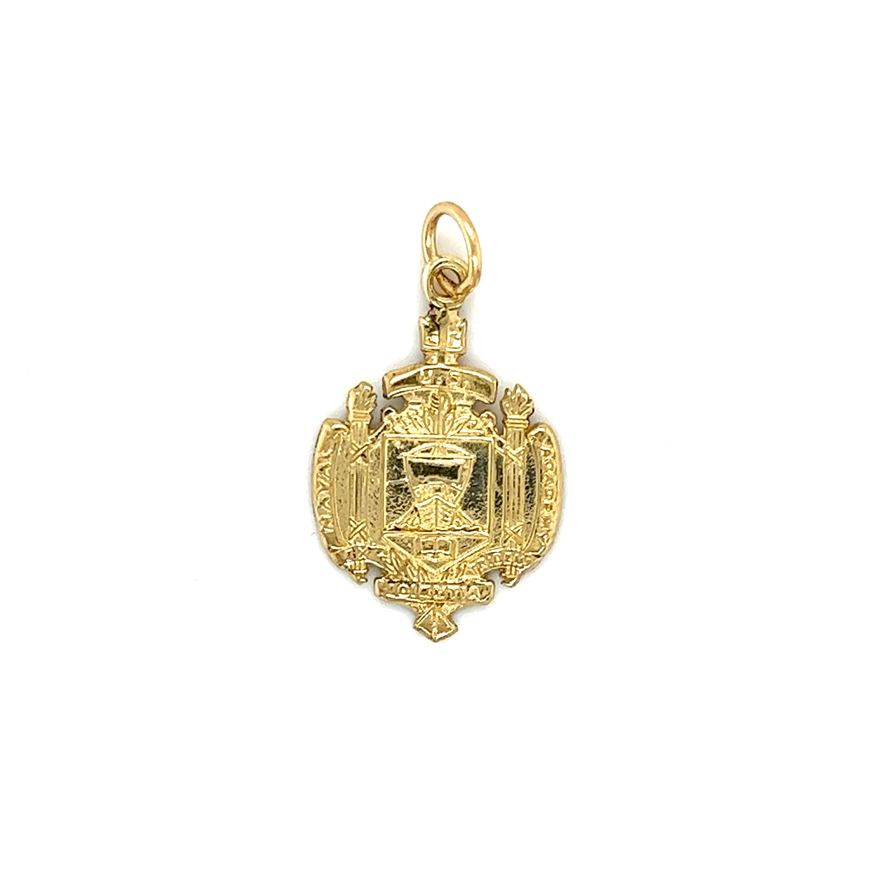 USNA Crest Pendant in 14K Yellow Gold