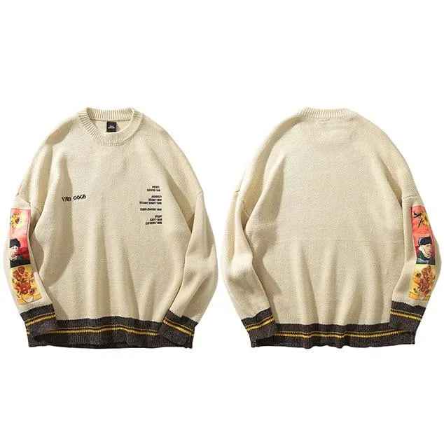 Van Gough Knitted Embroidery Sweater