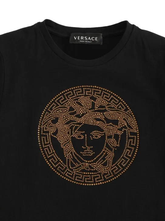 Versace   Crystal logo cotton t-shirt 