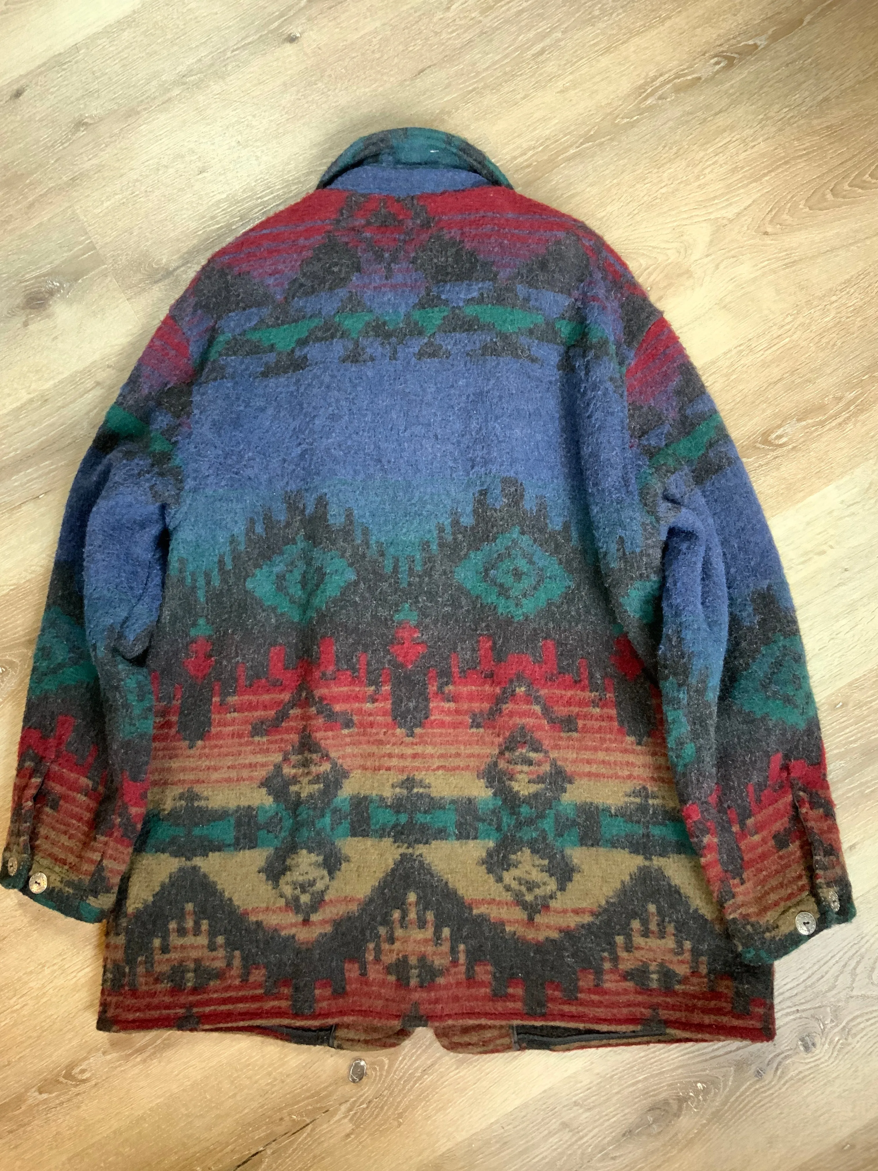 Vintage Woolrich Blue/Green/Red Wool Coat, SOLD