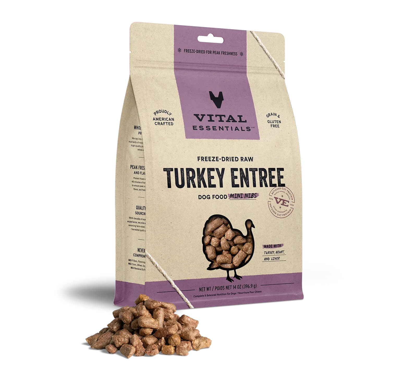 Vital Essentials Freeze Dried Mini Nibblets Dog Entree