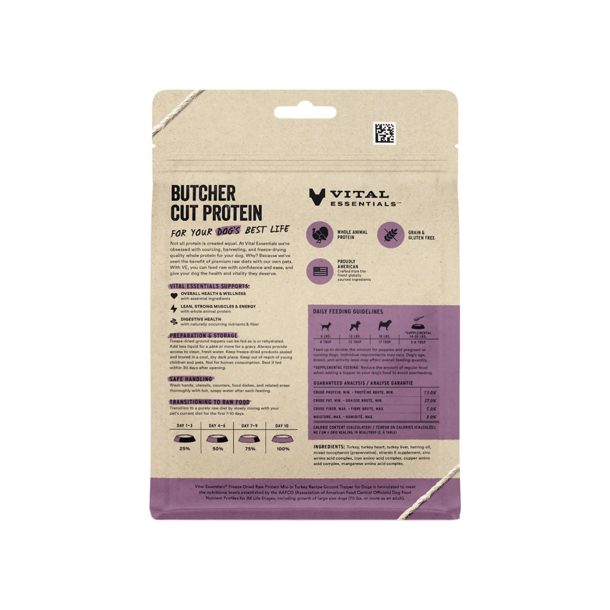 Vital Essentials Freeze-Dried Raw Protein Mix-In Ground Topper for Dogs