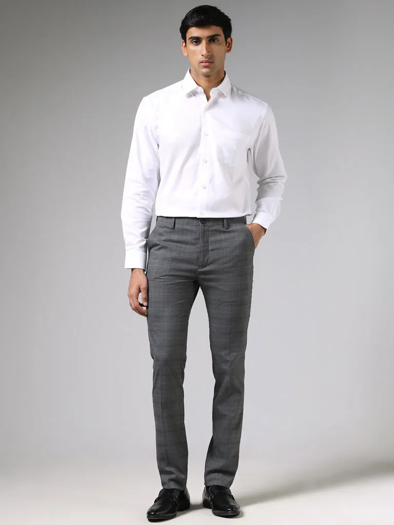 WES Formals Solid White Cotton Relaxed-Fit Shirt