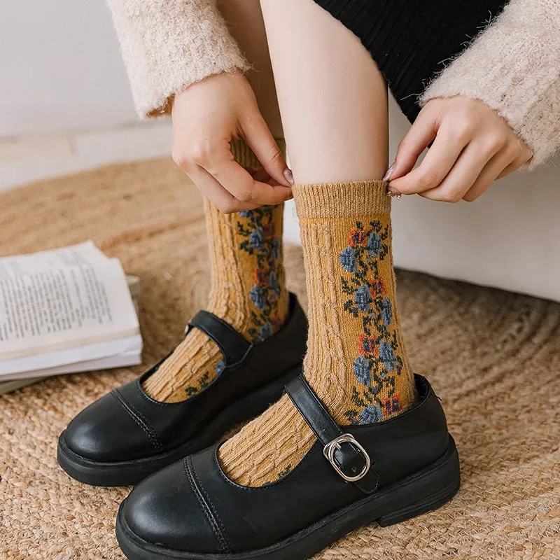 Winter Thick Keep Warm Woman Socks Cashmere Wool Thermal Cute Socks