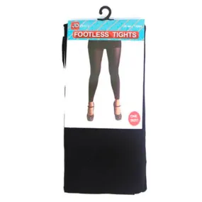 Womens Black Footless Tights