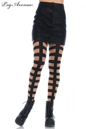 Womens Caged Strappy Illusion Tights