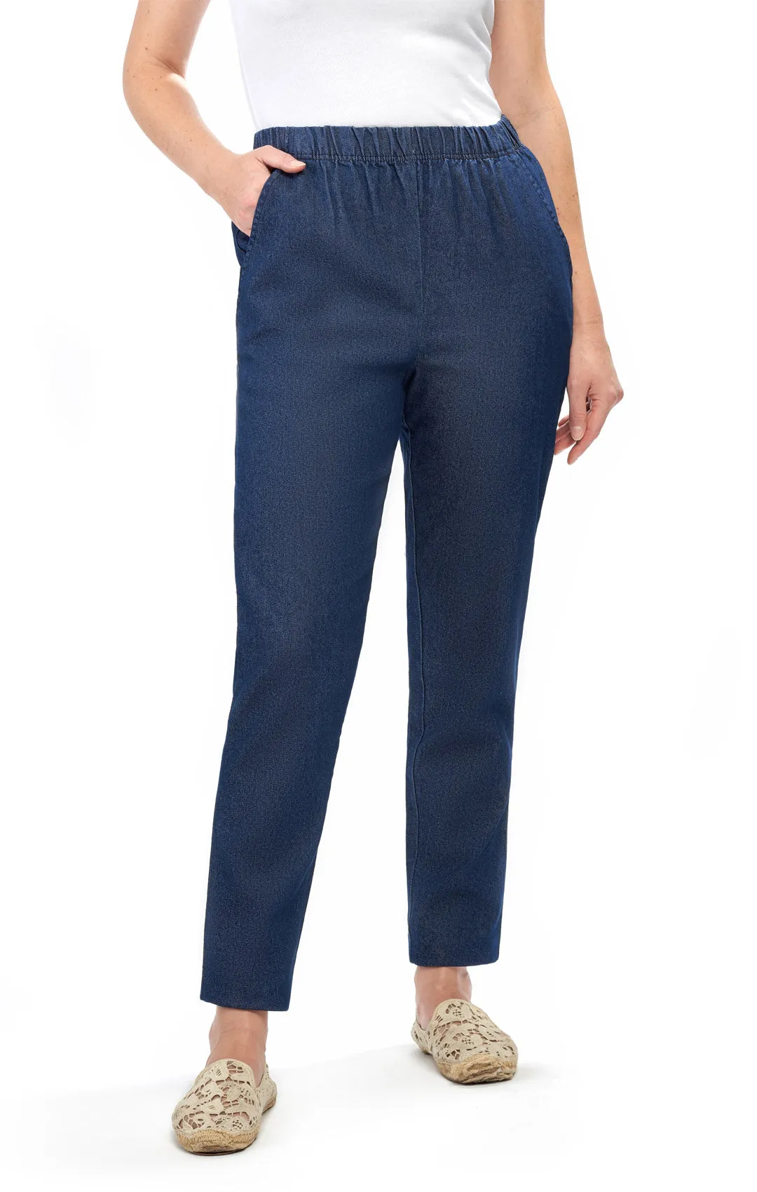 Women's Pull On Denim Jeans - Soft and Lightweight with a Bit of Stretch