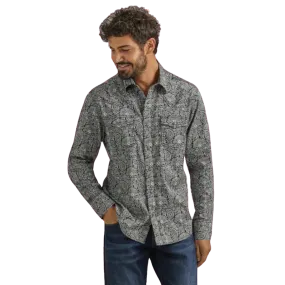 Wrangler Men's Retro Premium Long Sleeve Navy Shirt