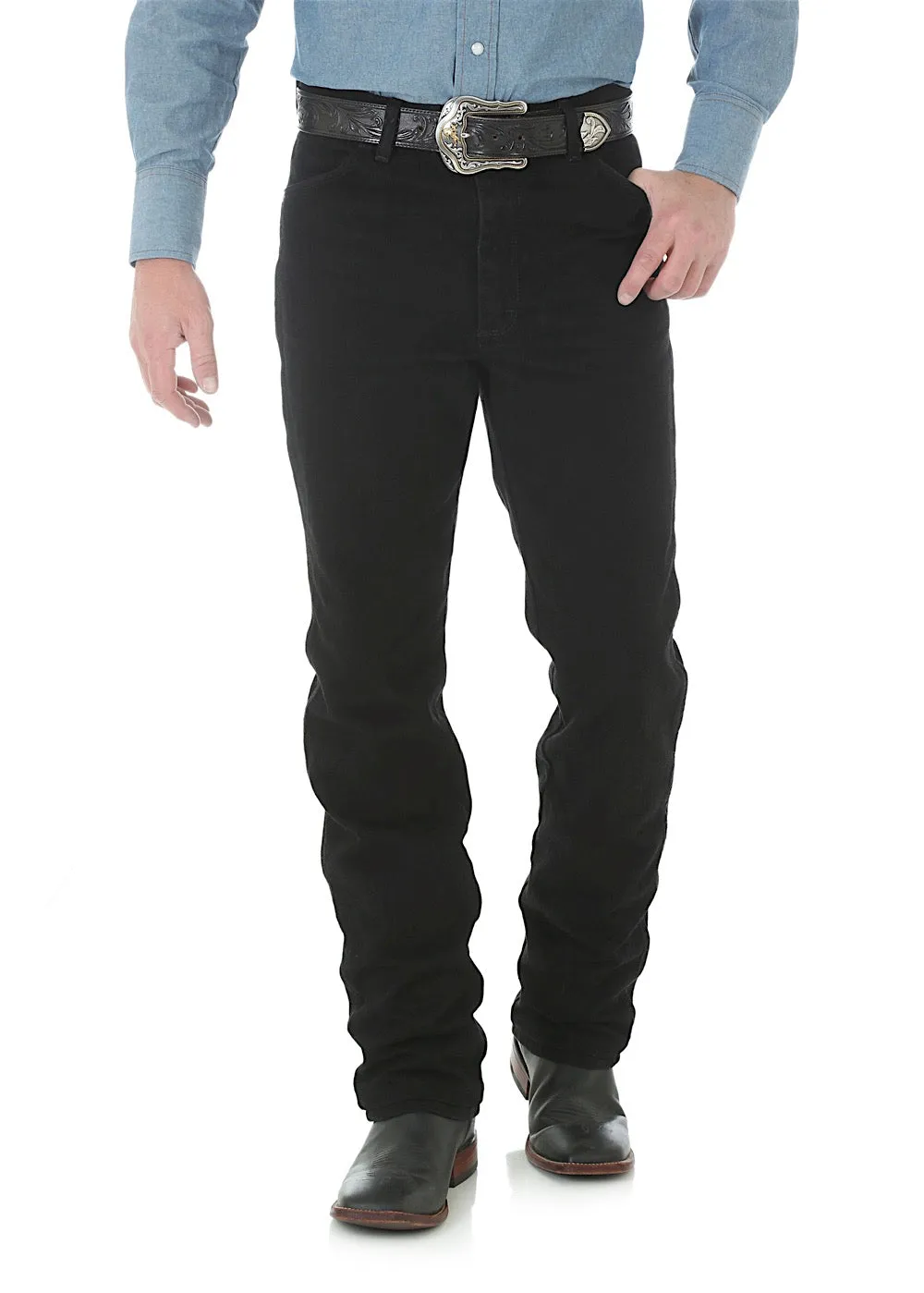 Wranglers Mens Cowboy Cut Slim Fit Jean Shadow Black