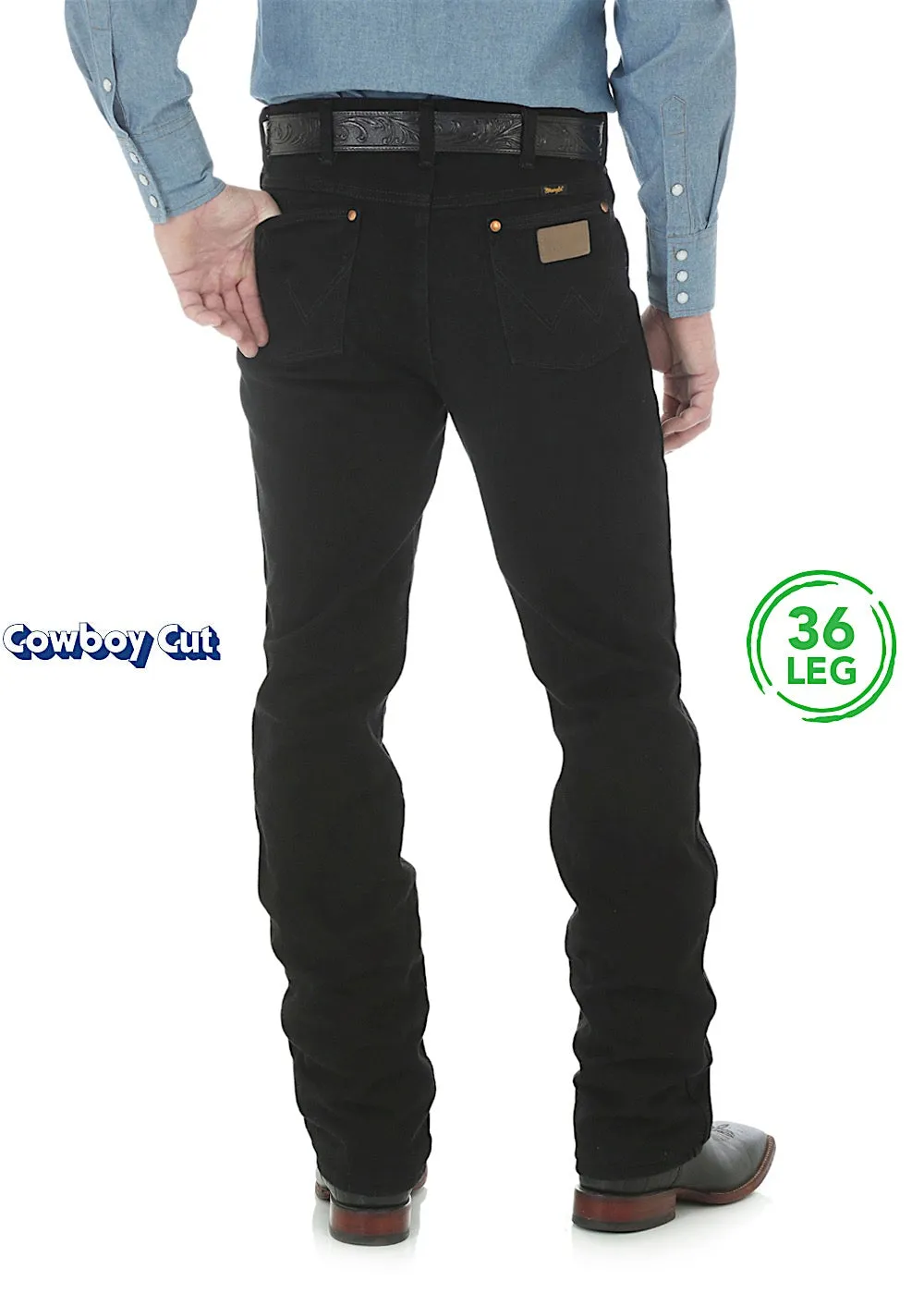 Wranglers Mens Cowboy Cut Slim Fit Jean Shadow Black