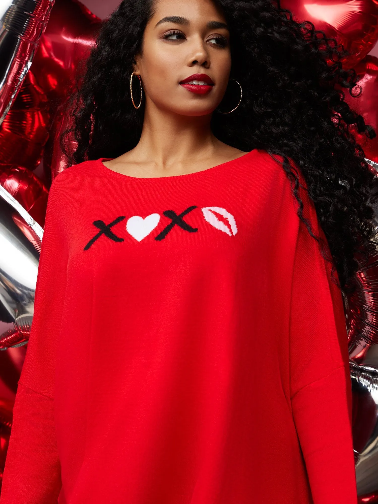 XOXO-Print Poncho