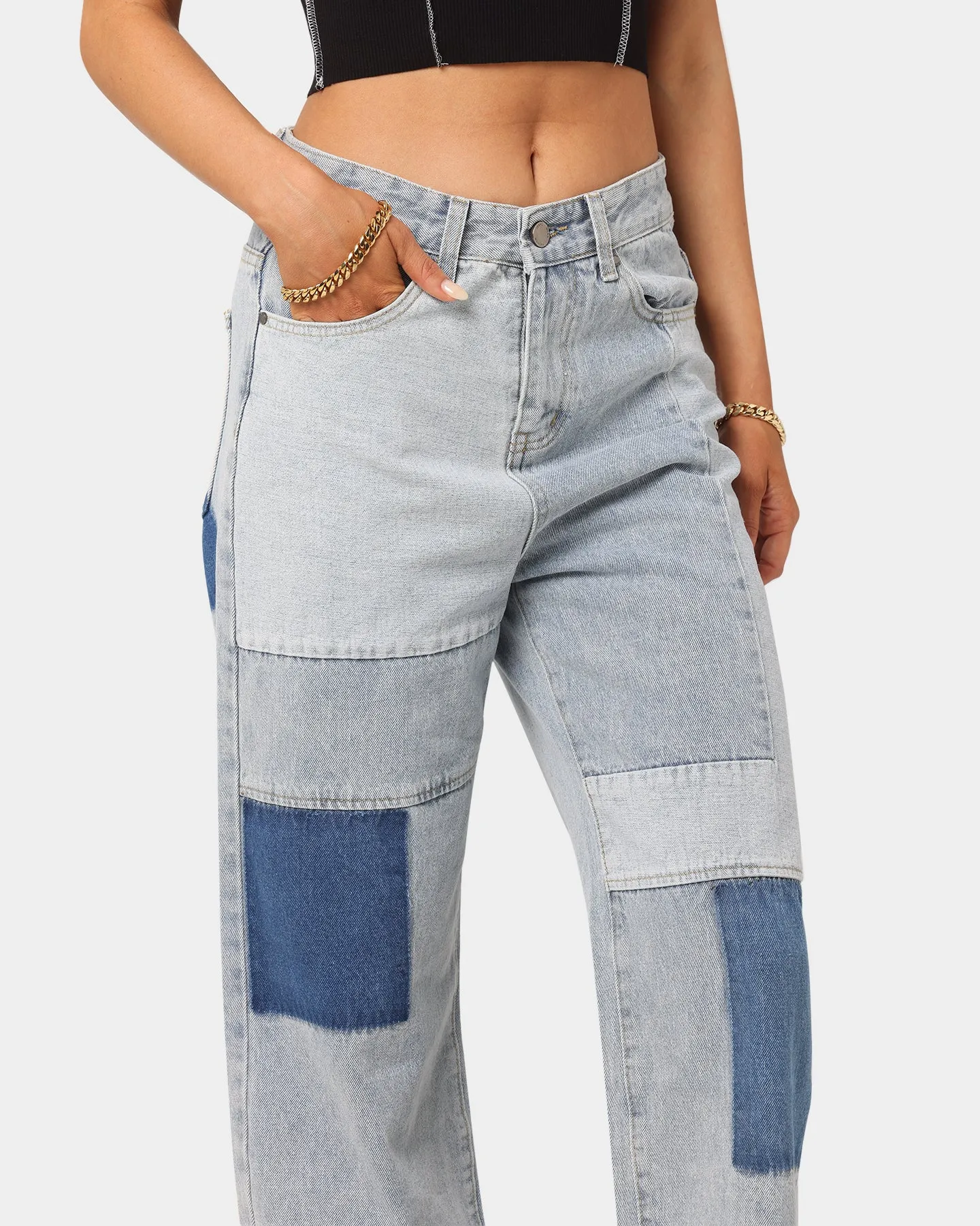 XXIII Women's Docia Patch Jeans Blue